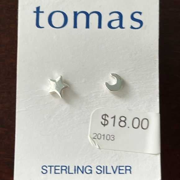 Brand New! NWT Tomas sterling silver star and crescent moon earrings - Picture 1 of 3